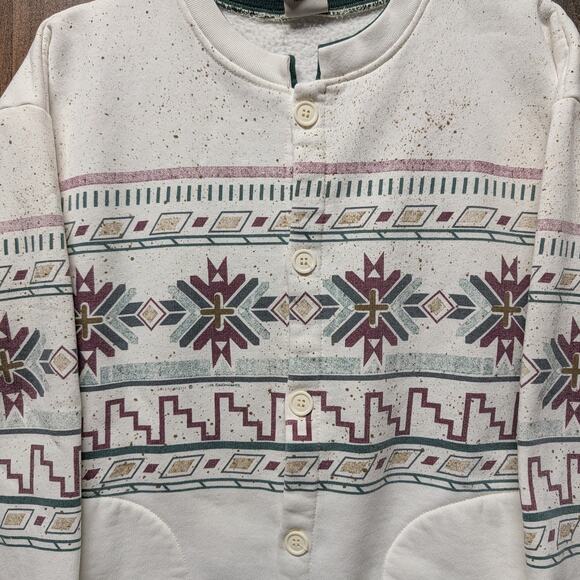 90s Winter Snowflake Granny Cardigan Sweater - Picture 3 of 6